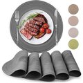 Zulay Kitchen Round Placemats Braided  Set of 6  Grey ZULB08MFRFX42